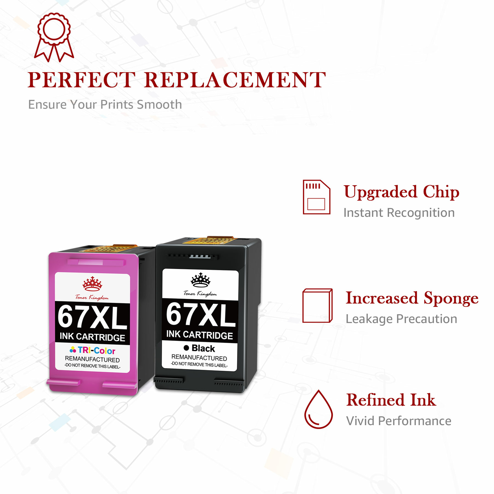 Printer Ink 67 XL 67XL Combo Pack Replacement for HP 67XL Black Ink Cartridges