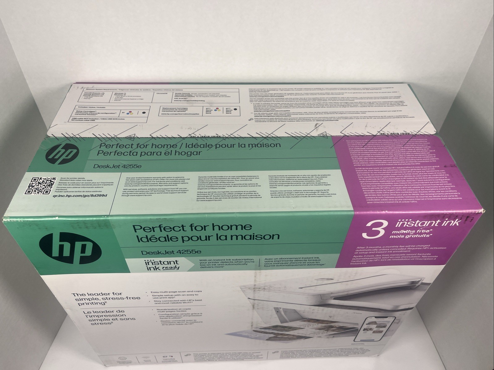 HP DeskJet 4255e Wireless All-in-One Color Printer Scanner Copier New
