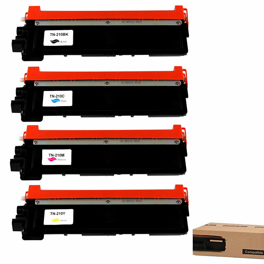 CMYK Compatible Toner Catridge for Brother TN210 Printer Bundle Pack