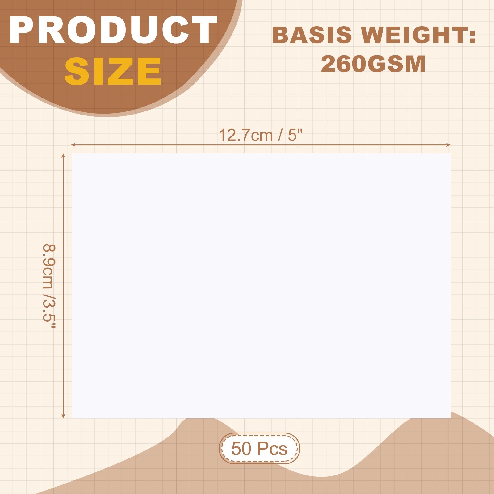 3.5×5″ RC Glossy Photo Paper, 50 Sheets Inkjet Photo Paper 260GSM Resin Coated