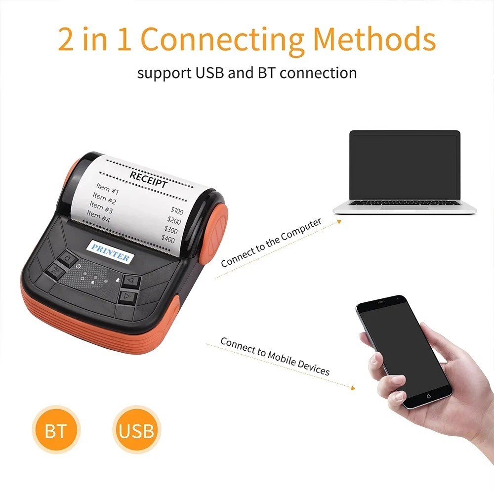 3 Inch/80mm Mini Potable Tickets Printer Thermal Receipts Printer lowest price