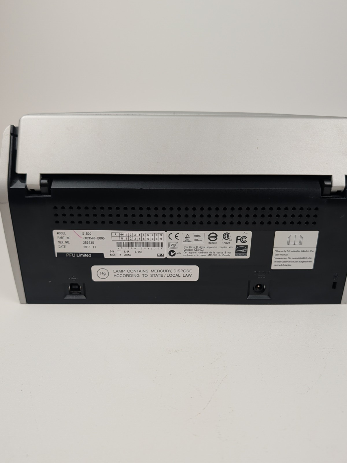 Fujitsu ScanSnap S1500 Sheetfed Duplex Color Document Scanner+USB with software
