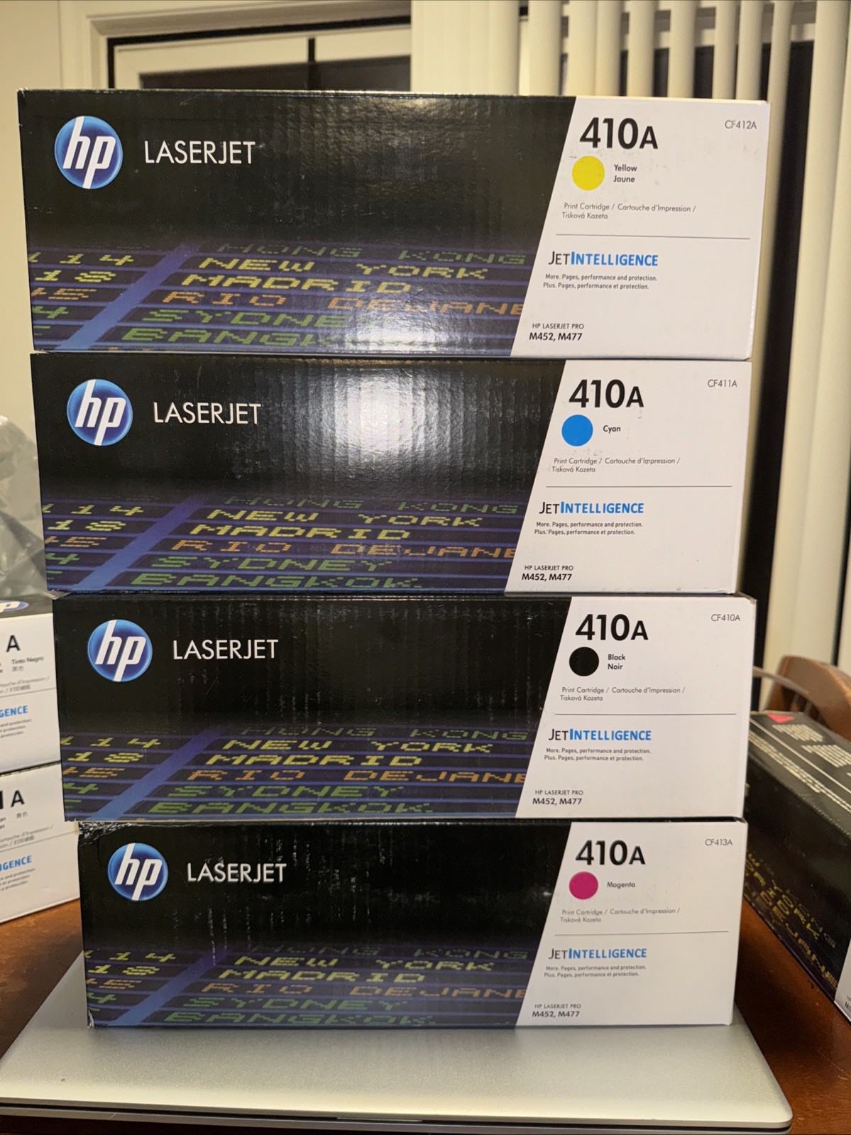 NEW HP LaserJet 410A Toner Cartridge Set Black, Cyan, Magenta & Yellow