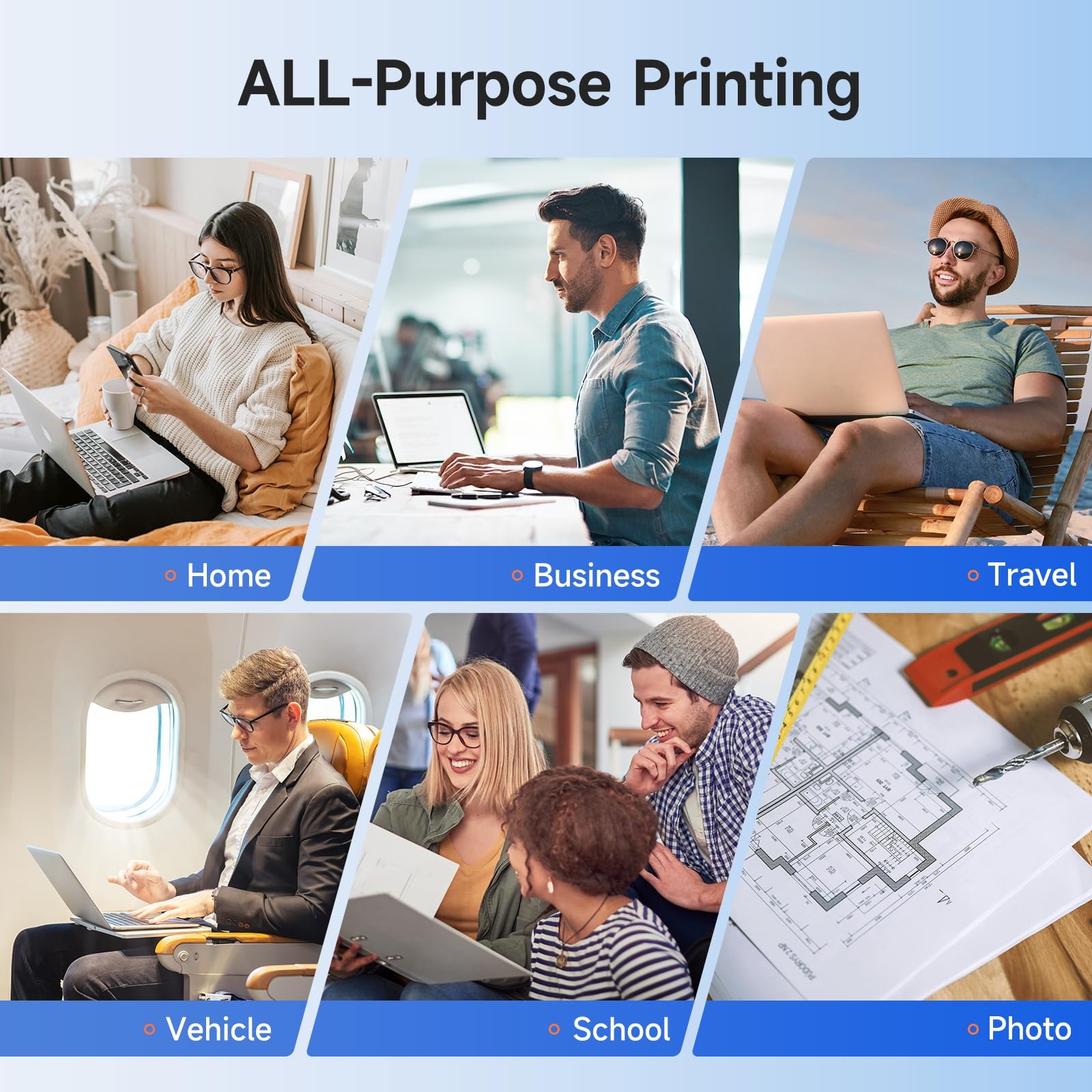 Portable Printer Wireless for Travel – Bluetooth Mobile Printer Support for 8…
