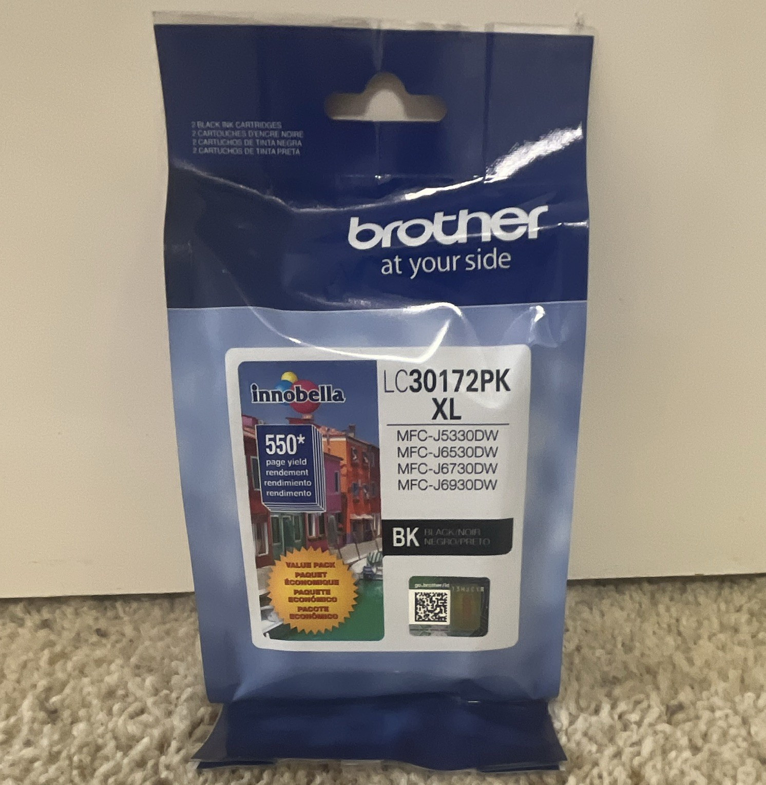 Brother Innobella LC30172PK XL Genuine Black Inkjet Cartridges 2-Pack