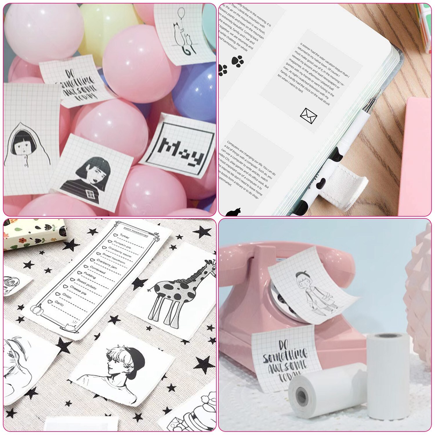 Mini Pocket Thermal Printer Wireless Inkless Photo Maker Machine or Label Paper