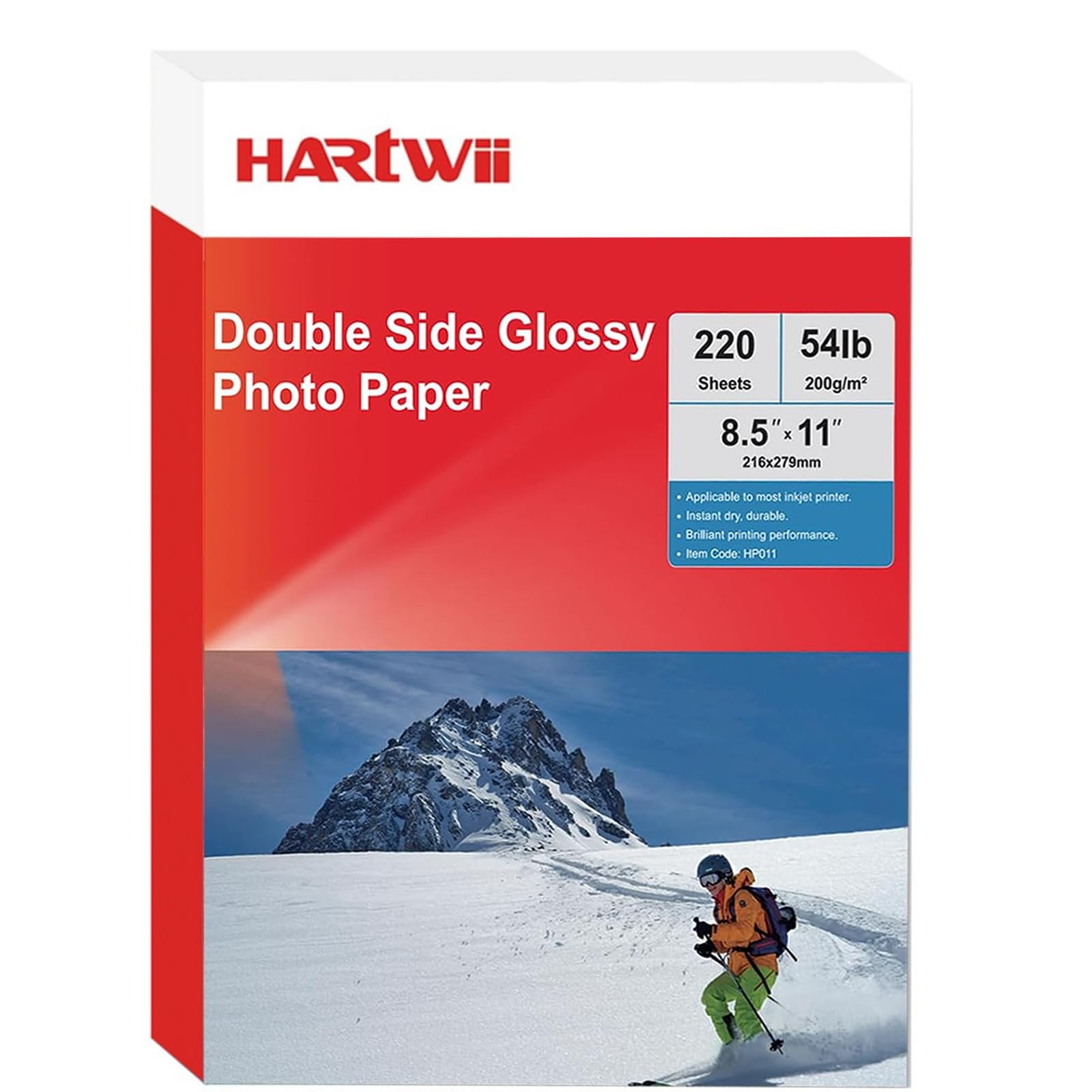 220 Sheets 8.5×11 Inch Double Sided High Glossy Photo Paper 54lbs 200gsm