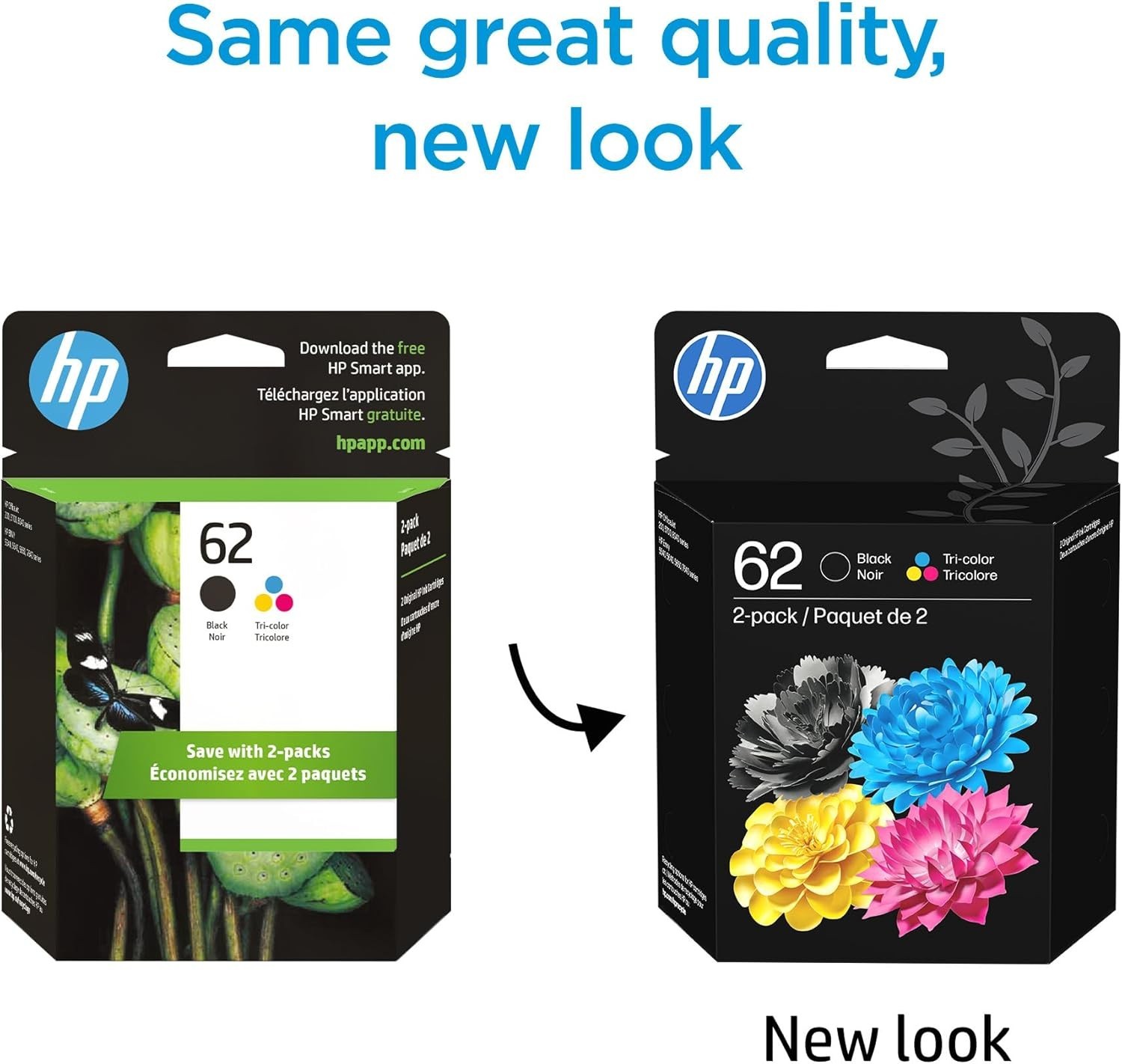 Genuine – HP 62 Black & Tri-Color Ink Cartridge N9H64FN – 2-Pack August 2027 NEW