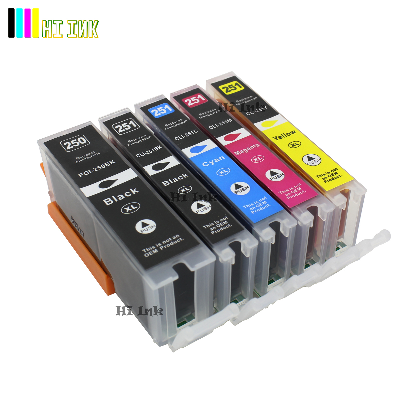 5PK New PGI250XL CLI251XL Ink For Canon Pixma MG5420 MG5520 MG6320 MX722 MX922