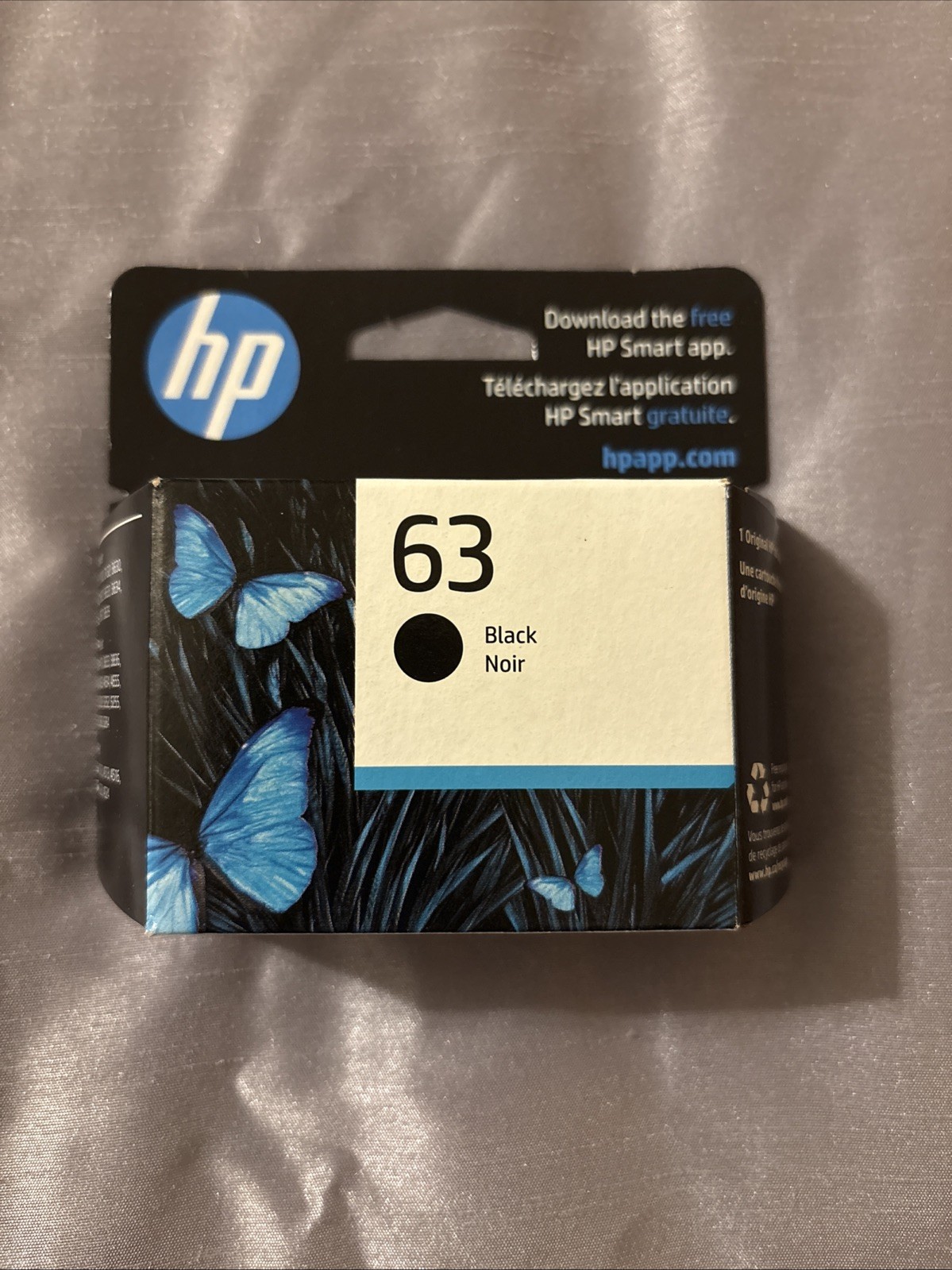 HP63 Black Ink Cartridge New in Unopened Box Exp 8/2027 NEW!!!!Sealed