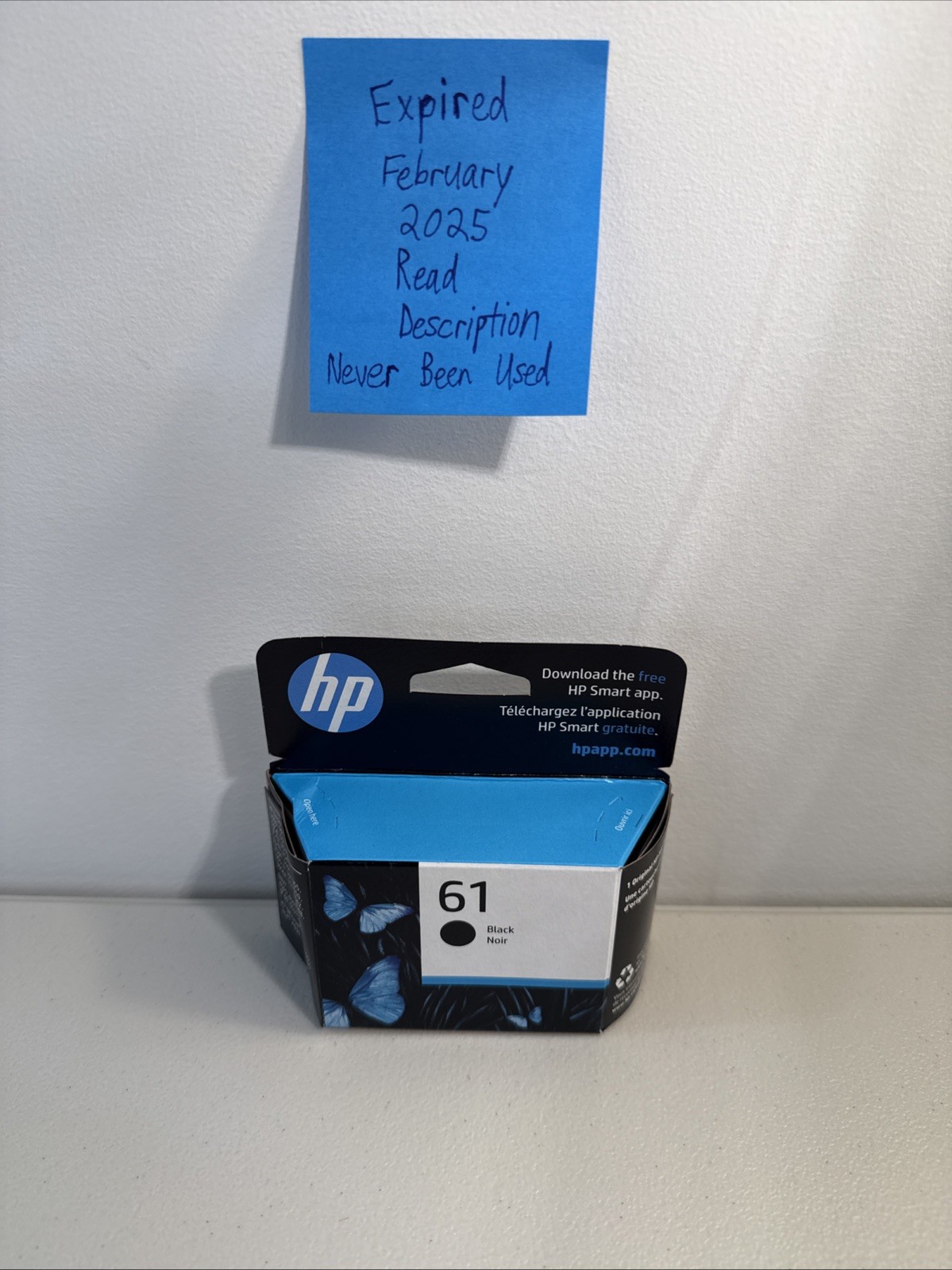 HP 61 Black Original Ink Cartridge 170 pages, Exp: February 2025 New In Box Read