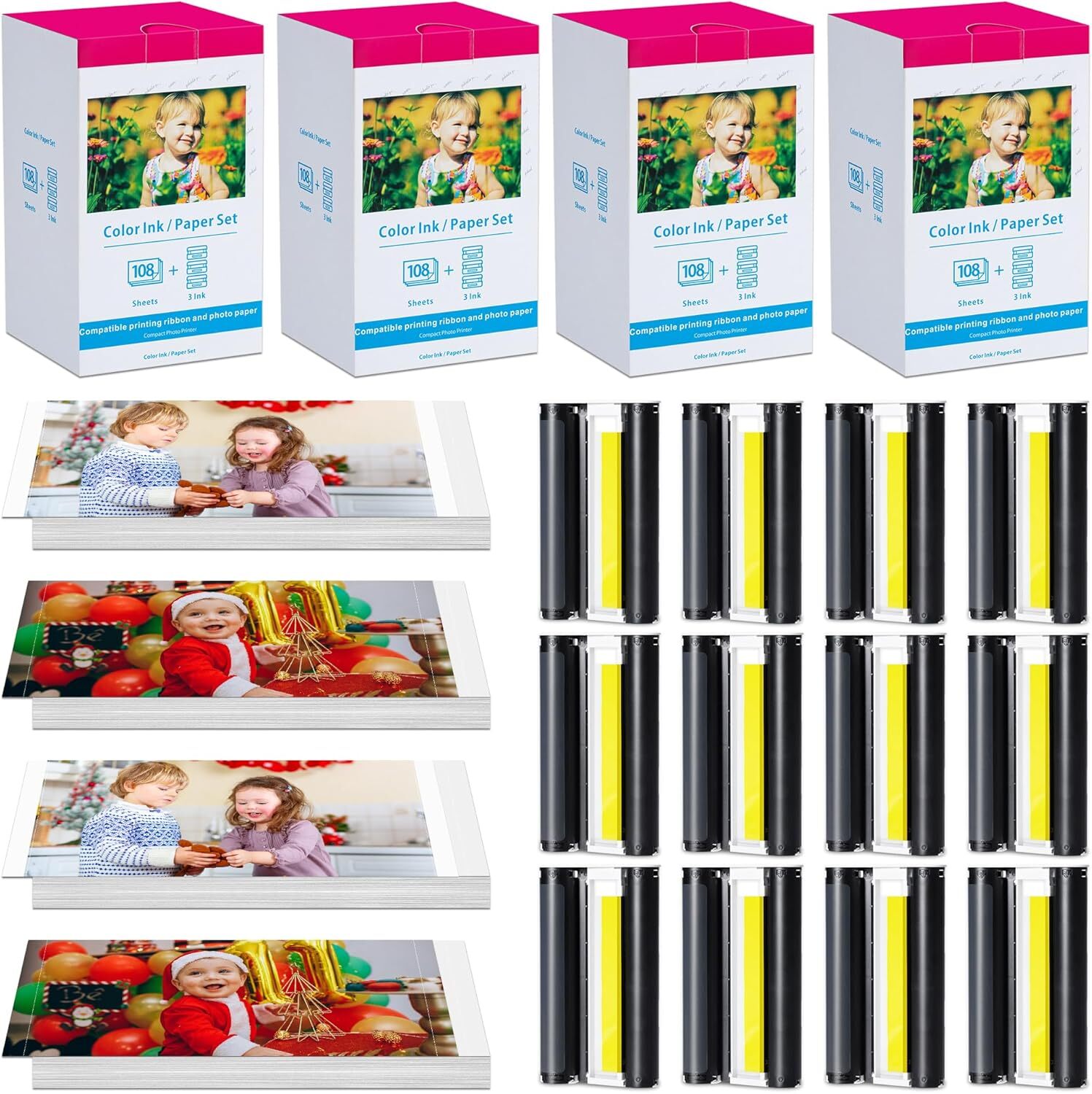 KP-108IN Color 3X Ink & 108 Paper Set for Canon Selphy CP910 CP1200 CP1300 Lot