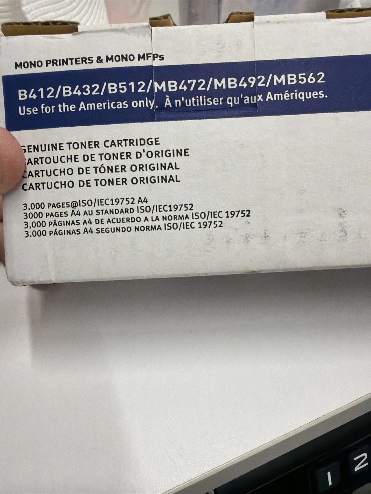 New Genuine OEM 45807101 B412 Black Standard Capacity Toner Cartridge 3K