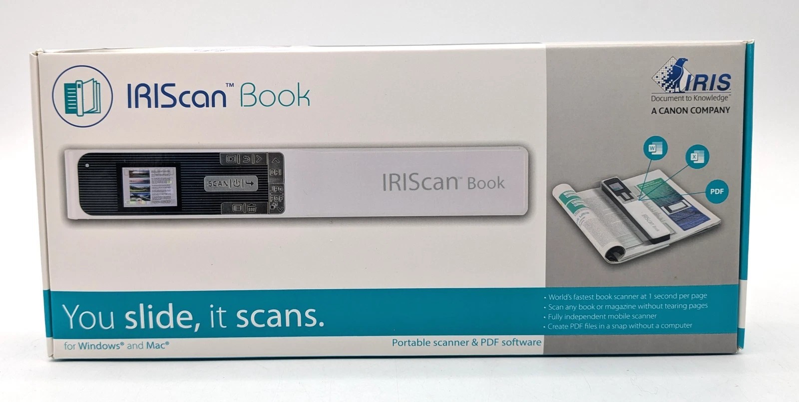 IRIScan Book 5 Handheld Portable Document Scanner USB White 458743 BRAND NEW