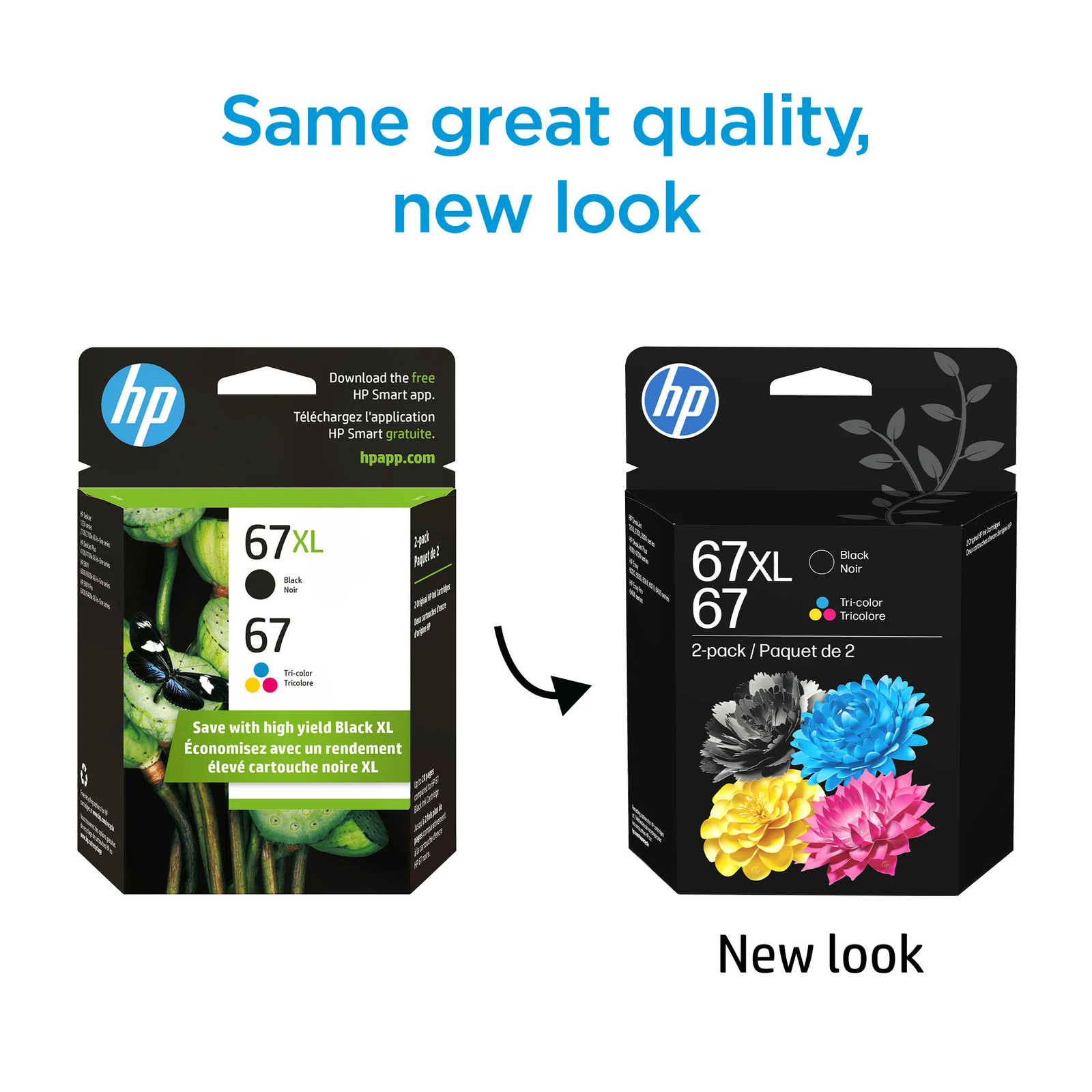 HP 67XL Original High-Yield Black/Tricolor Ink Cartridges (3YP30AN), 2PK
