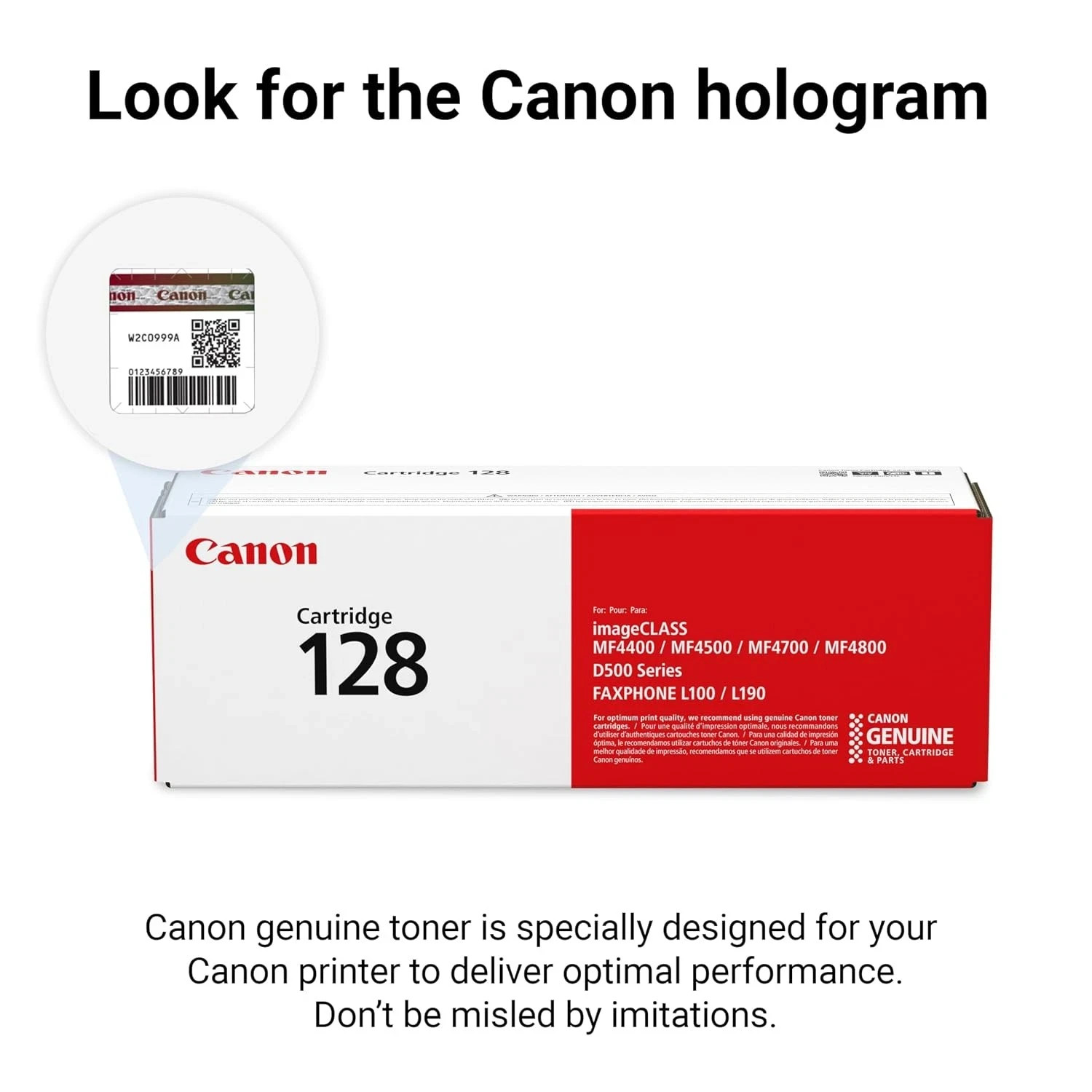 Canon Genuine 128 Black Toner Cartridge Compatible with MF4450, MF4770n, MF4570