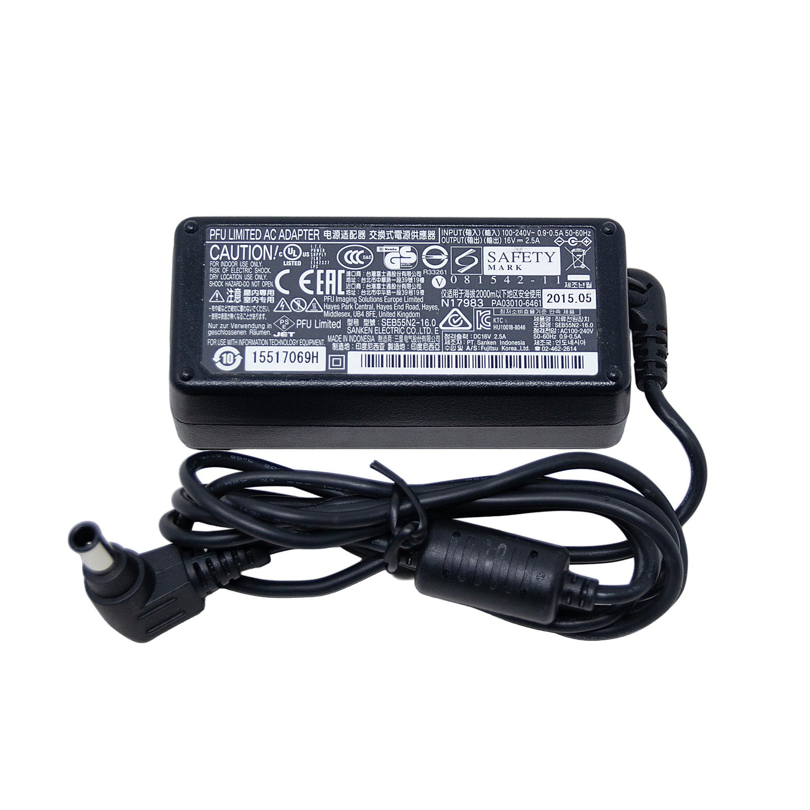 ScanSnap S500 S510 fi iX1400 iX1500 iX1600 Scanner 16V AC Adapter Power Cord