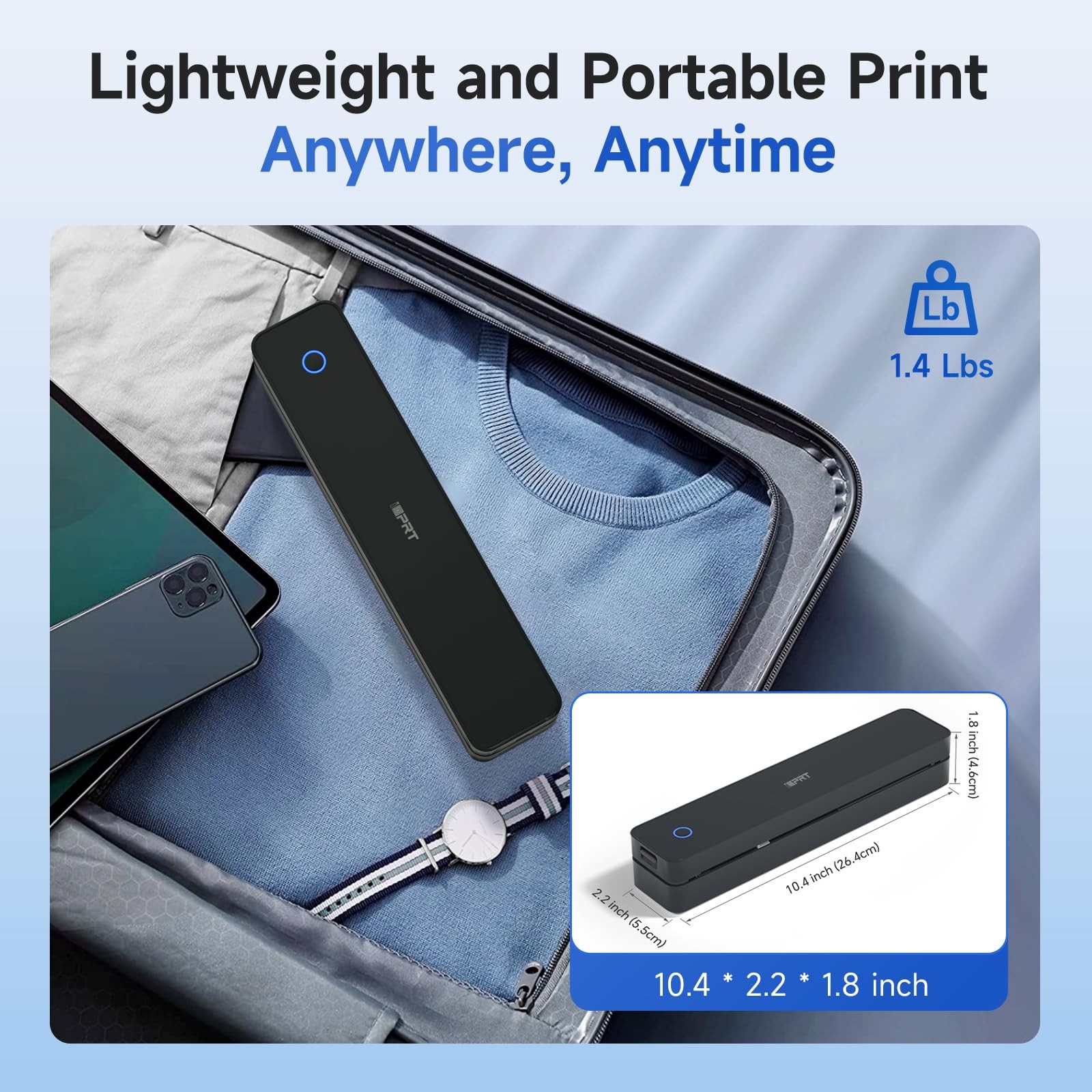 Portable Printer Wireless for Travel – Bluetooth Mobile Printer Support for 8…