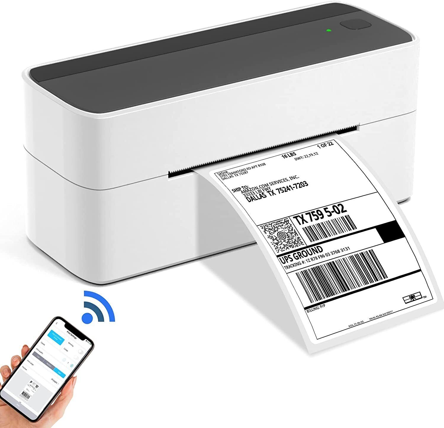 4×6 Bluetooth Thermal Shipping Label Printer for Small Business Package Mail Lot