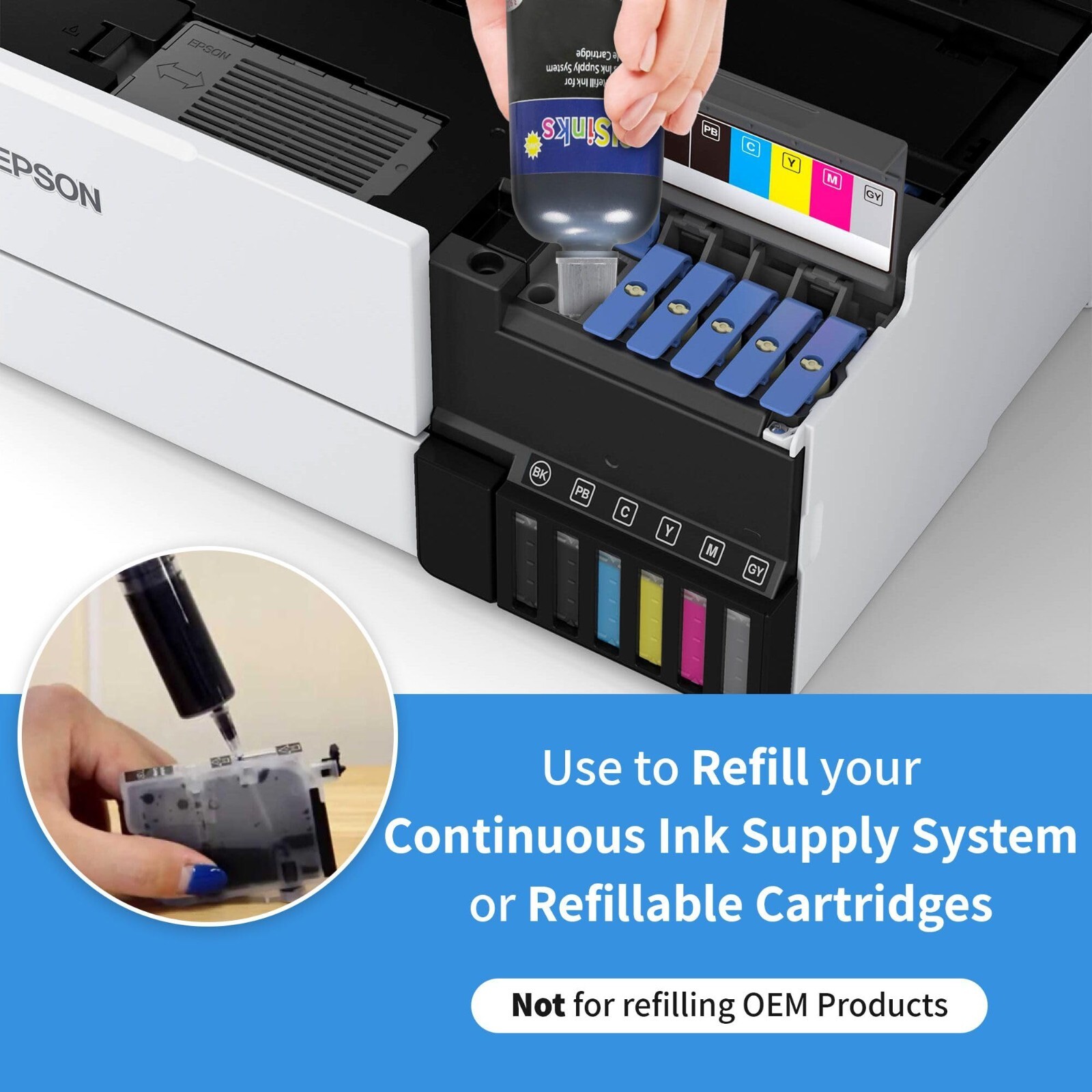 Non-OEM 600ml Refill Ink Bottle Set alternative for Stylus Photo 1430 1400