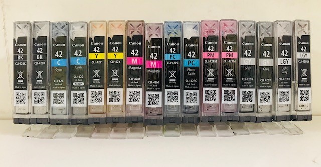 Lot 16 Virgin Empty Genuine Canon Cli-42 Inkjet Cartridges ALL CLR (2 Full sets)