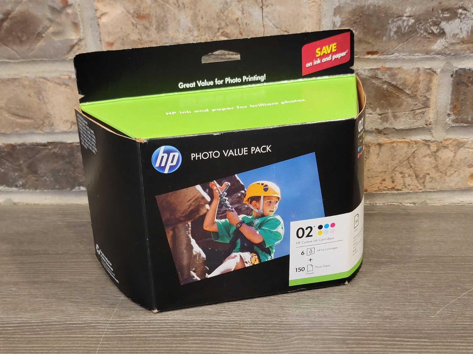 Genuine HP 02 Photo Value Pack 6 Ink Cartridges 150 Sheets. Germany 05/2020