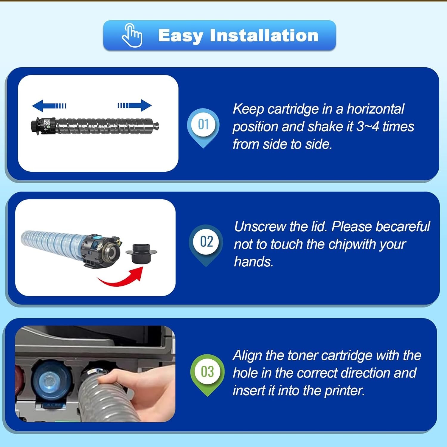 IM C2000 IM C2500 Compatible Toner 4 Pack for Ricoh 842307 842308 842309 842310