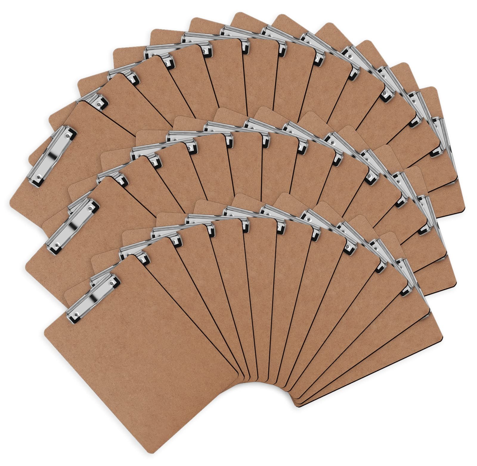 Clipboards 36 Pack Hardboard A4 Letter Low Profile Clip Wood PANDRI Office Size