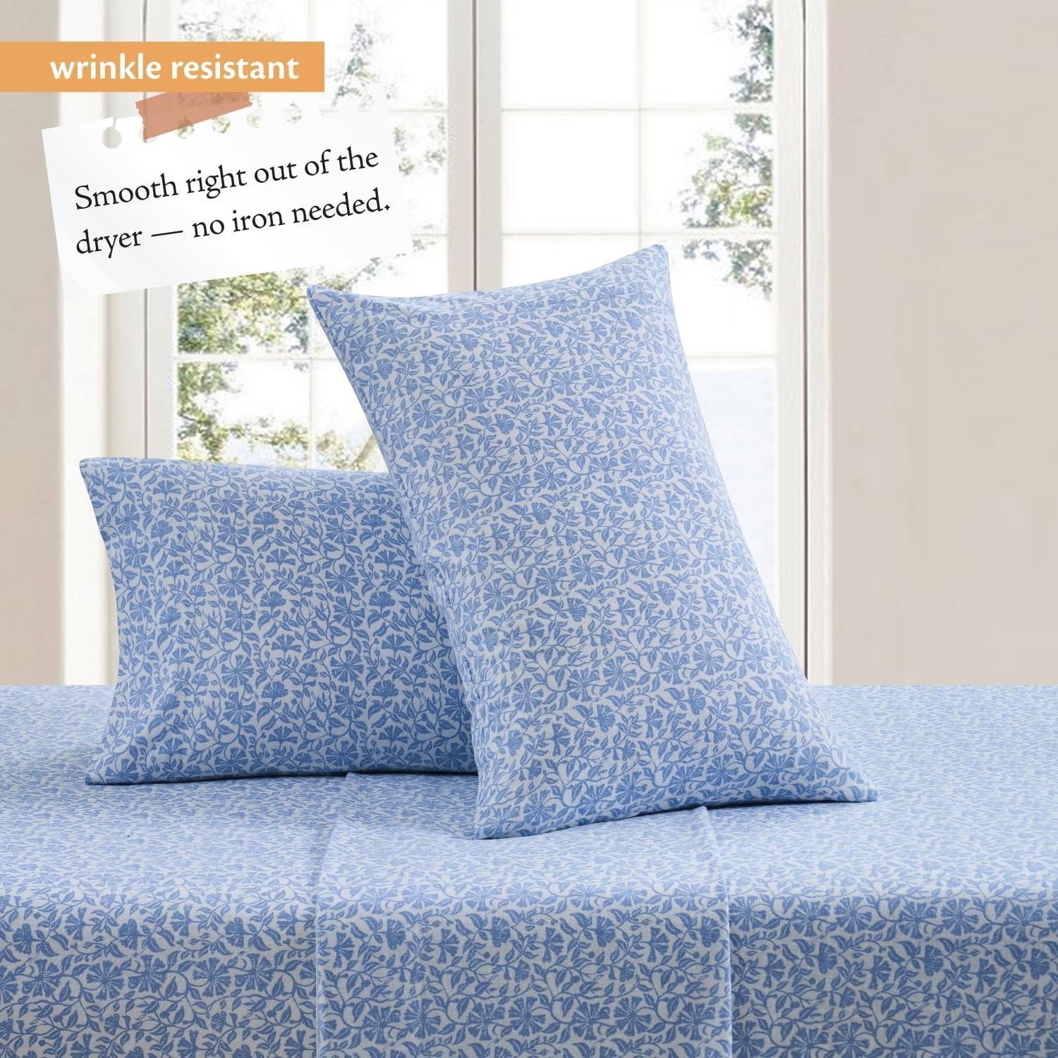 Indigo Ink Full Size 4-Piece Sheet Set – Fitted & Flat Sheets & Pillowcases |…
