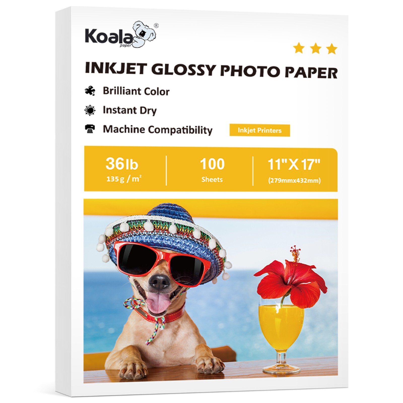 Lot 100-300 Sheets Koala 36lb Photo Paper 11×17 Glossy Printer Paper for Inkjet