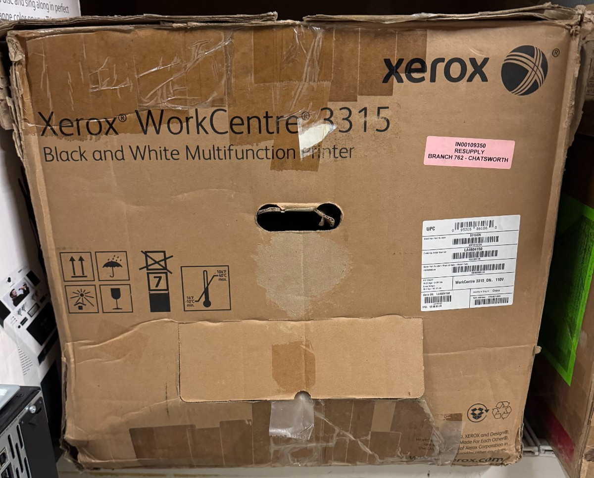 Xerox WorkCentre 3315 All-In-One Laser Printer – For parts/REPAIR – Original Box