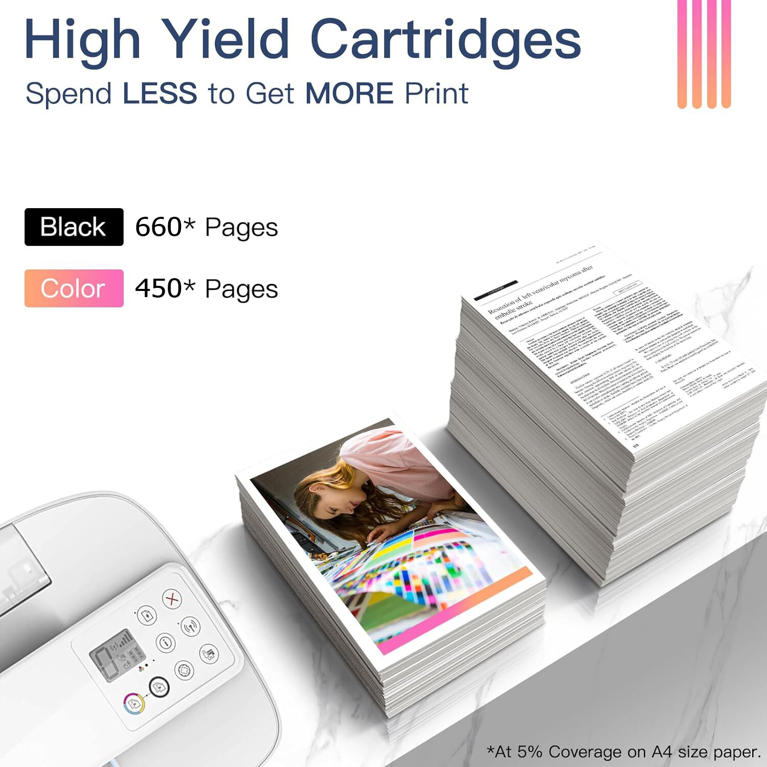 62xl Ink Cartridges Combo For HP Ink 62 xl Envy 7640 5540 5640 5660 5665 Printer