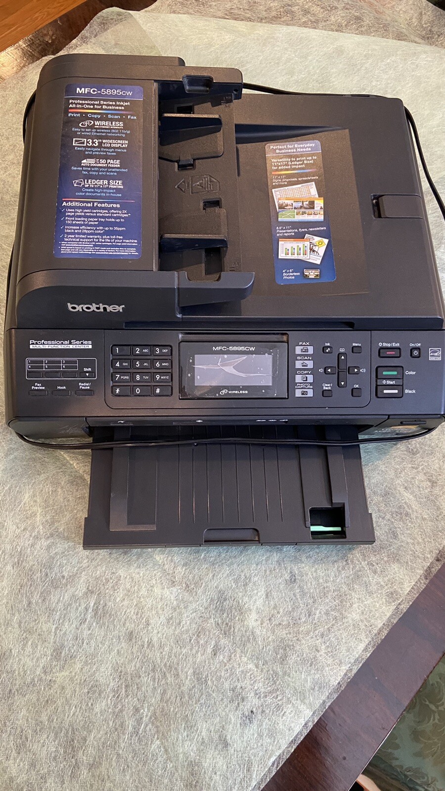 Brothers MFC-5895cw Ink Jet Printer Copier Scan Fax Parts Only/No Paper Tray