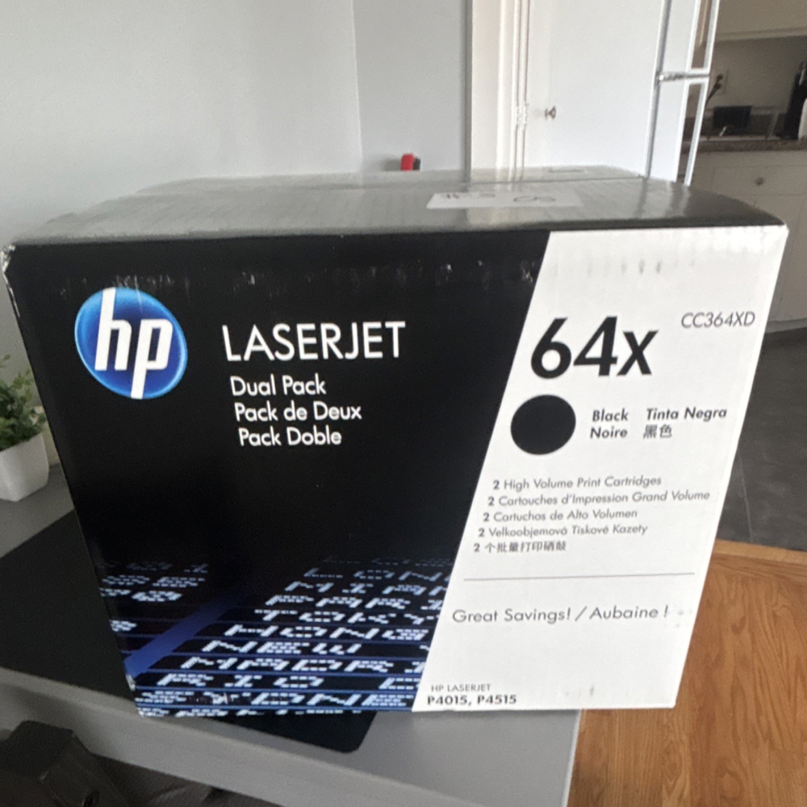 HP 64X Black Genuine Dual Pack Toner Cartridge CC364XD for LaserJet P4015 P4515