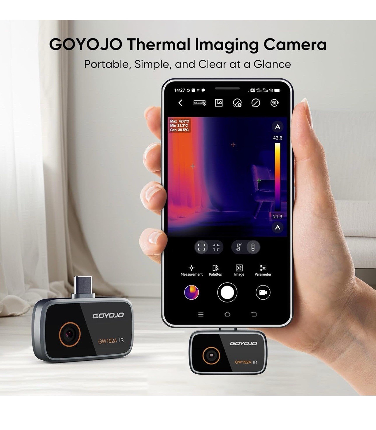 Thermal Imaging Camera for Android And Iphone 192×192 IR Resolution, USB-C