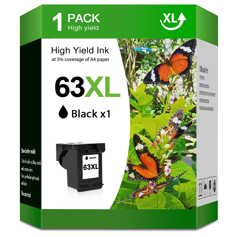 63 XL Ink Cartridges for HP Envy 4516 4520 4512 OfficeJet 3830 4650 5255 Printer