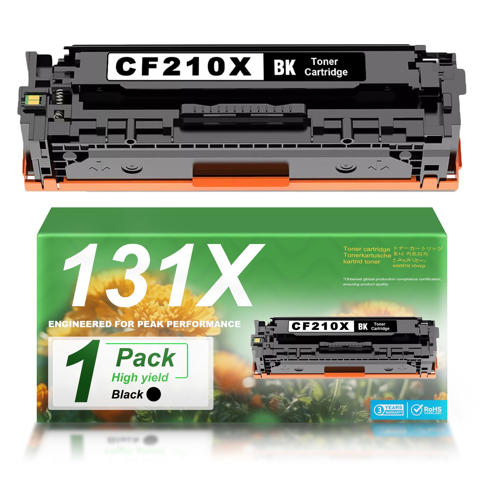 131X CF210X 1-Pack Black Toner Replaceme for HP Jet Pro M251nw M276n Printer In