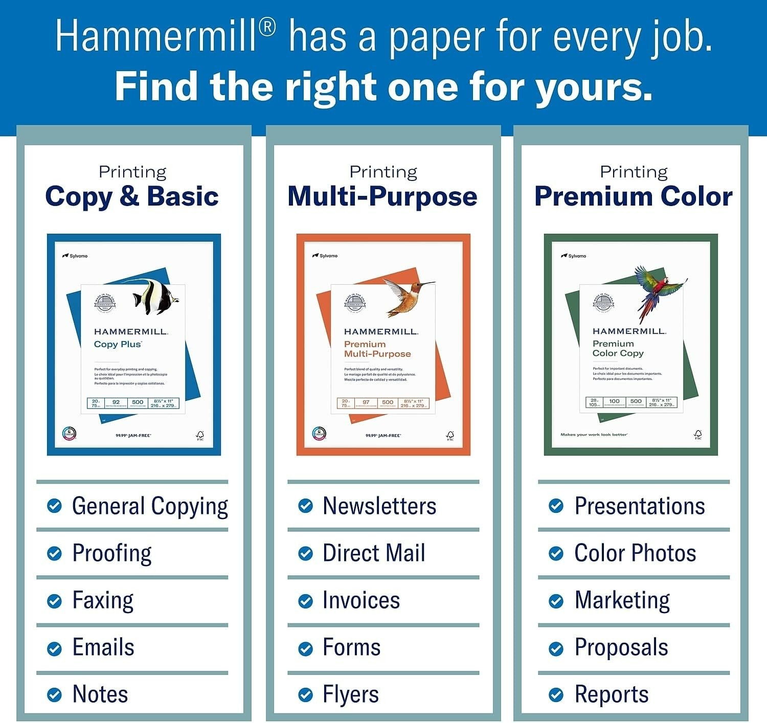 97 Brightness Multi-Purpose Copy Paper, 5 Reams – Ideal for Office Printing