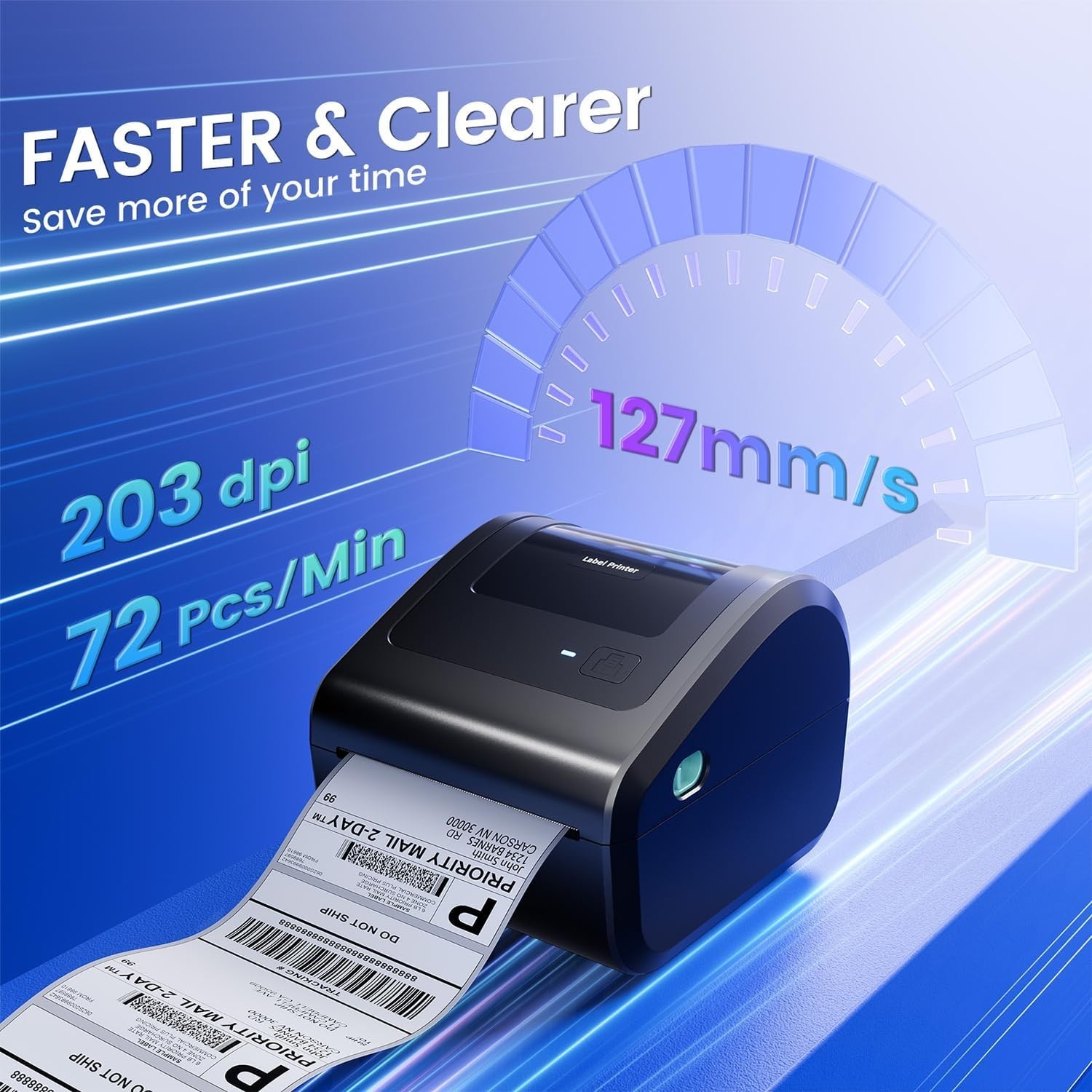 Effortless Label Printing – D450BT Bluetooth Thermal Printer for Small Business