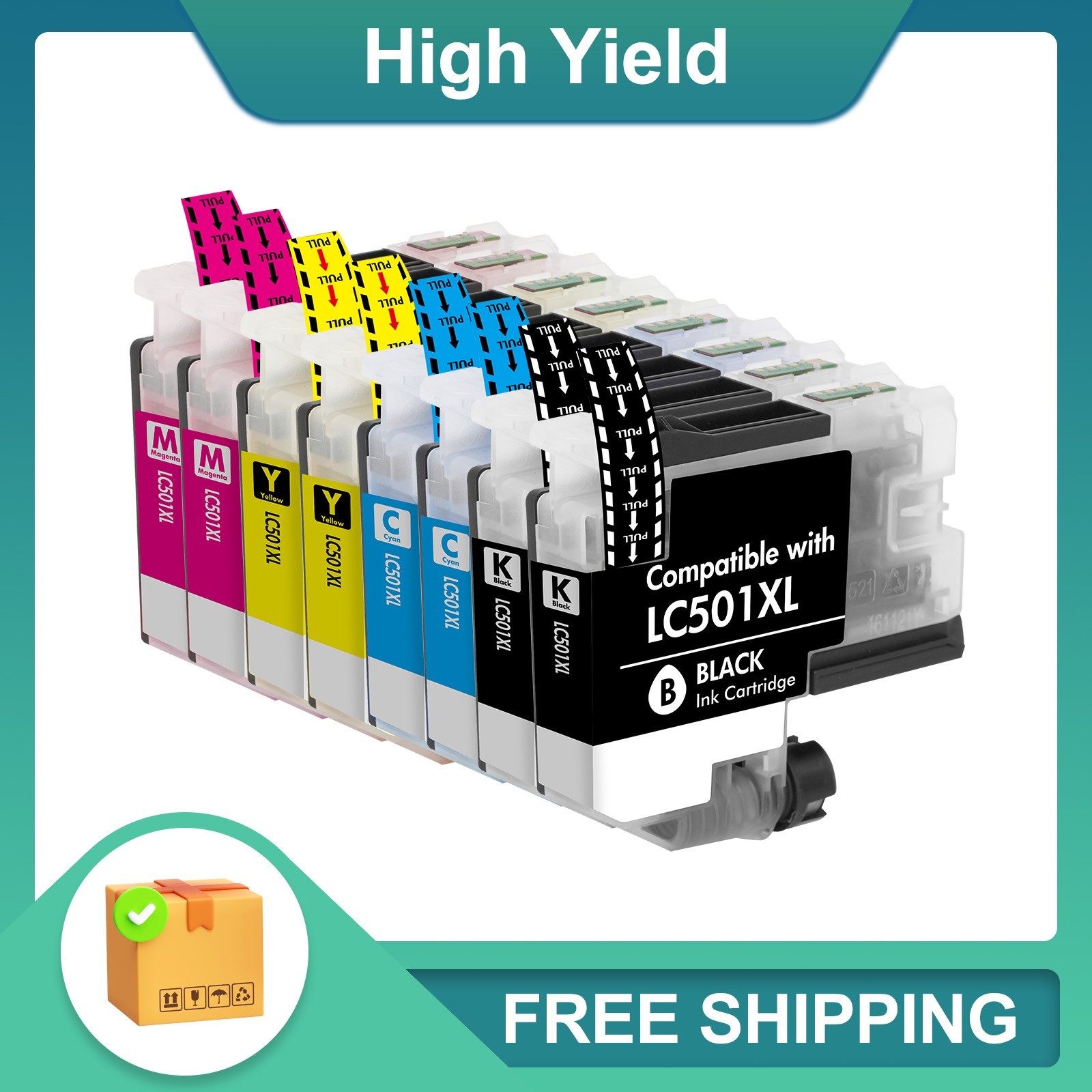 LC501XL Ink Cartridges for Brother MFC-J1260DW MFC-J1360DW J1410DW LC501 XL LOT