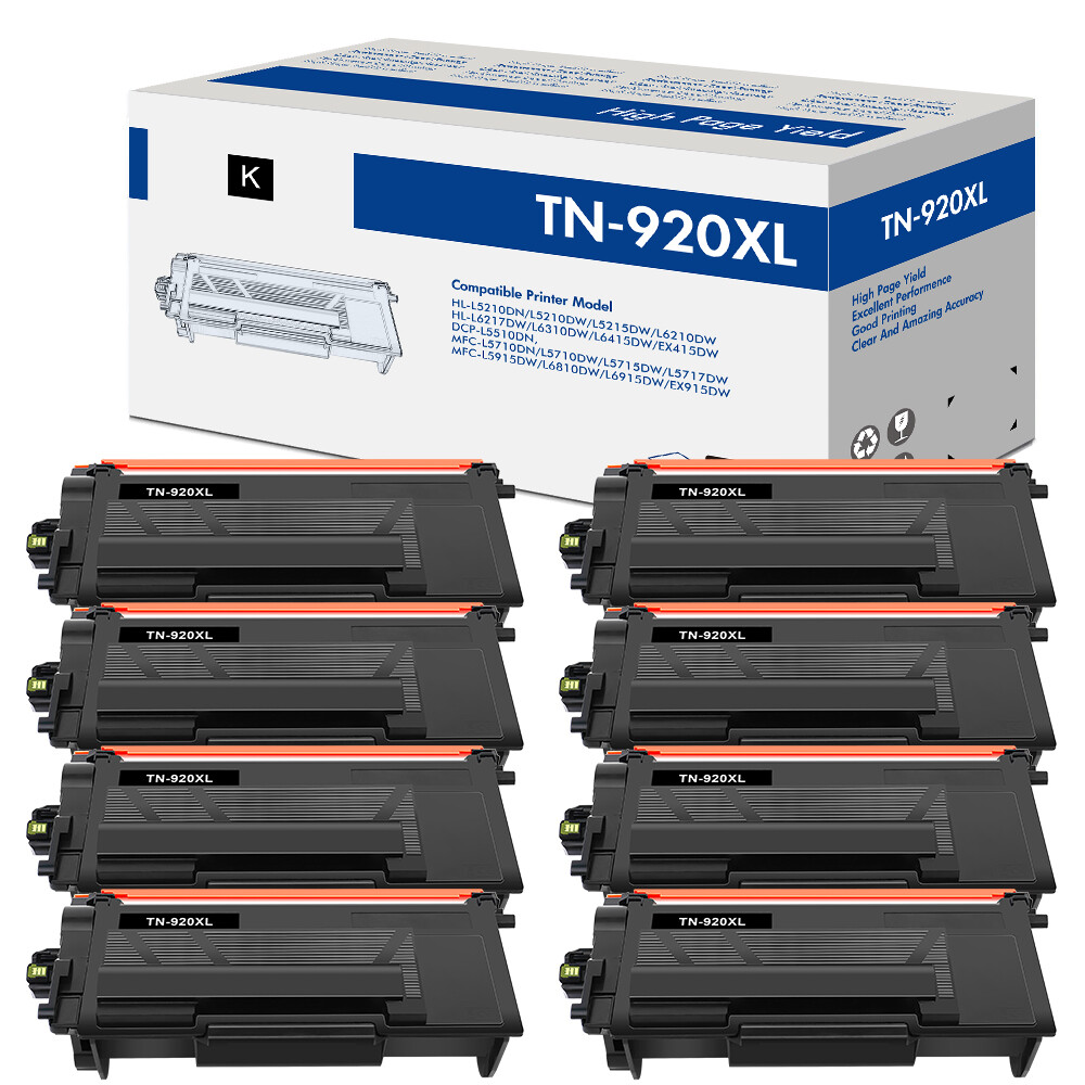 8PK TN920XL Compatible With Brother TN-920 Toner HL-L6217DW EX415DW MFC-L6810DW