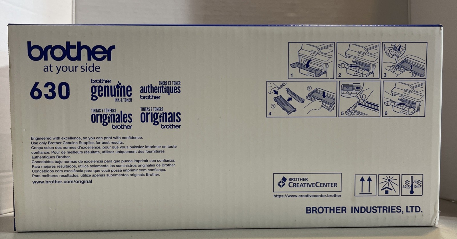 Brother TN-630 Genuine OEM BLK Toner Cartridge 1200 Page Yield Sealed NEW “BR”