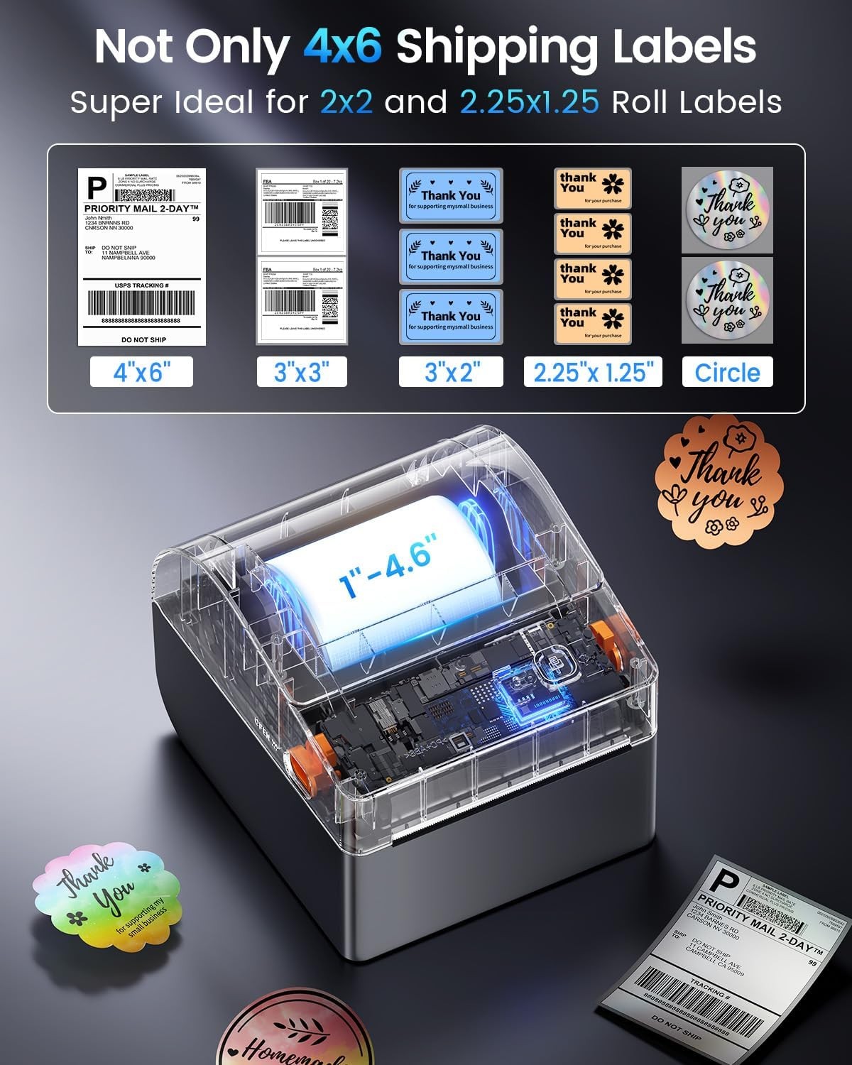 ASprink Bluetooth Shipping Label Printer 4×6,Upgraded Thermal Label Printer lot