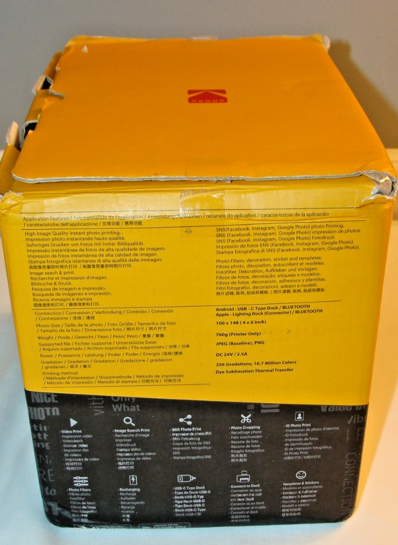 KODAK Instant Dock Printer PD460 Portable Instant Photo Printer Open Box