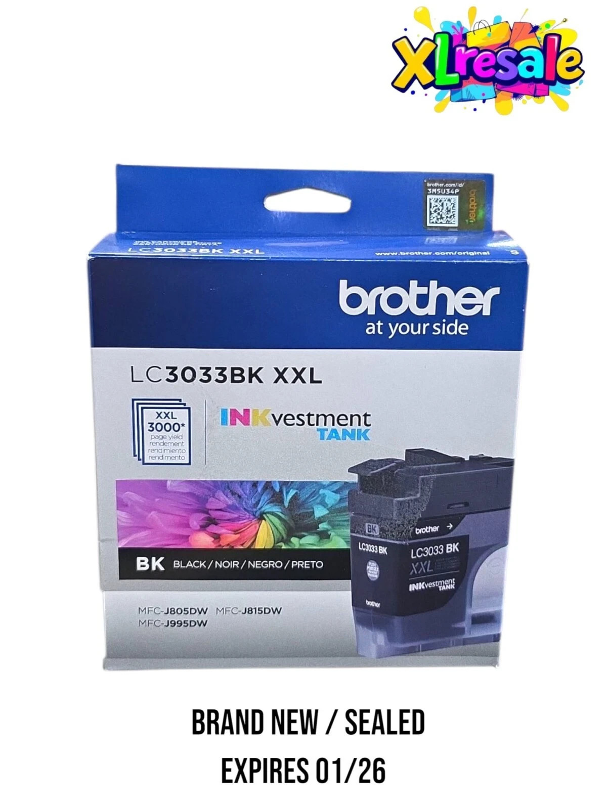 Brother LC3033BK XXL BLACK Super High-yield INKvestment Ink Tank EXP 01/2026