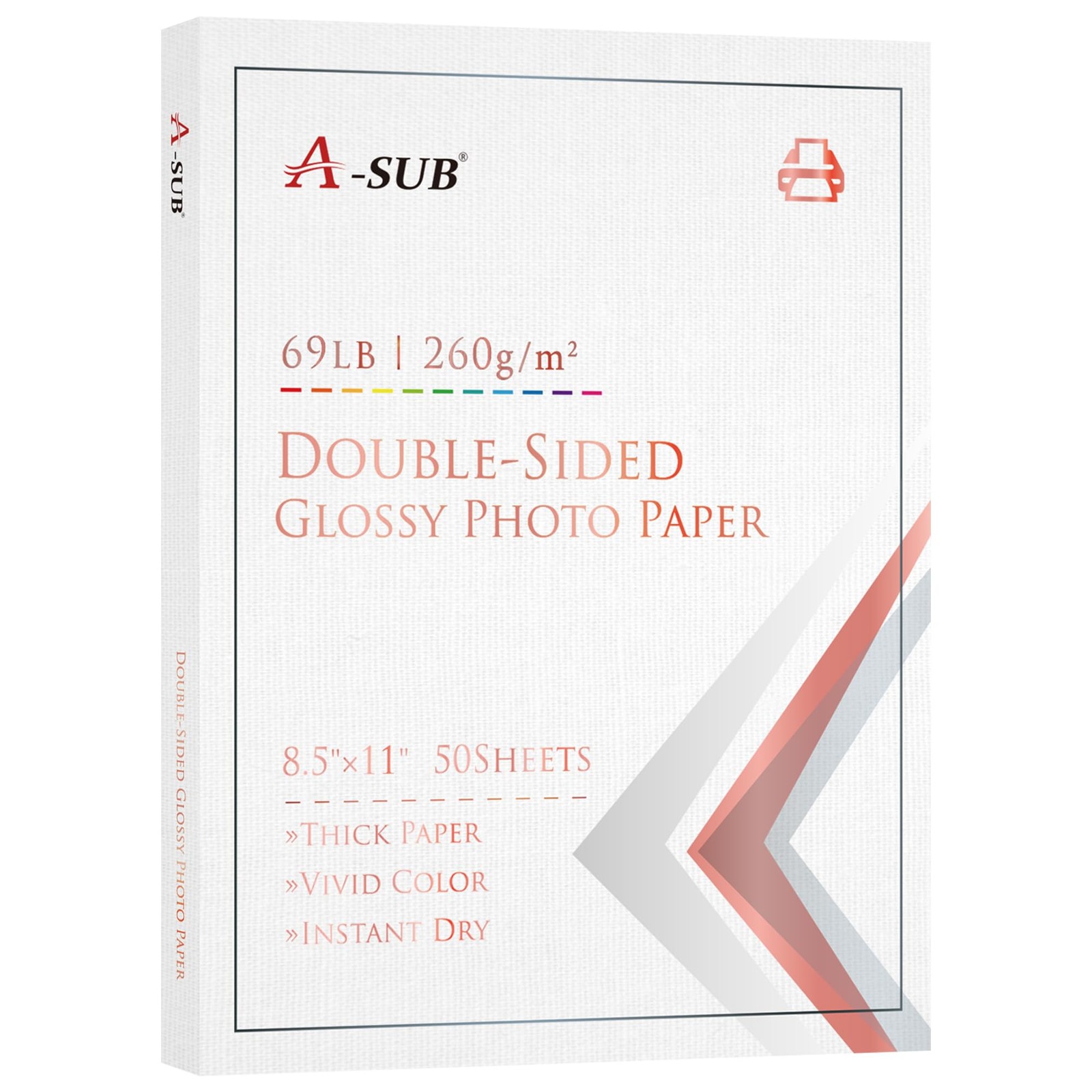 50 Sheets Thick Double Sided Glossy 260gsm 69lb Photo Cardstock 8.5×11