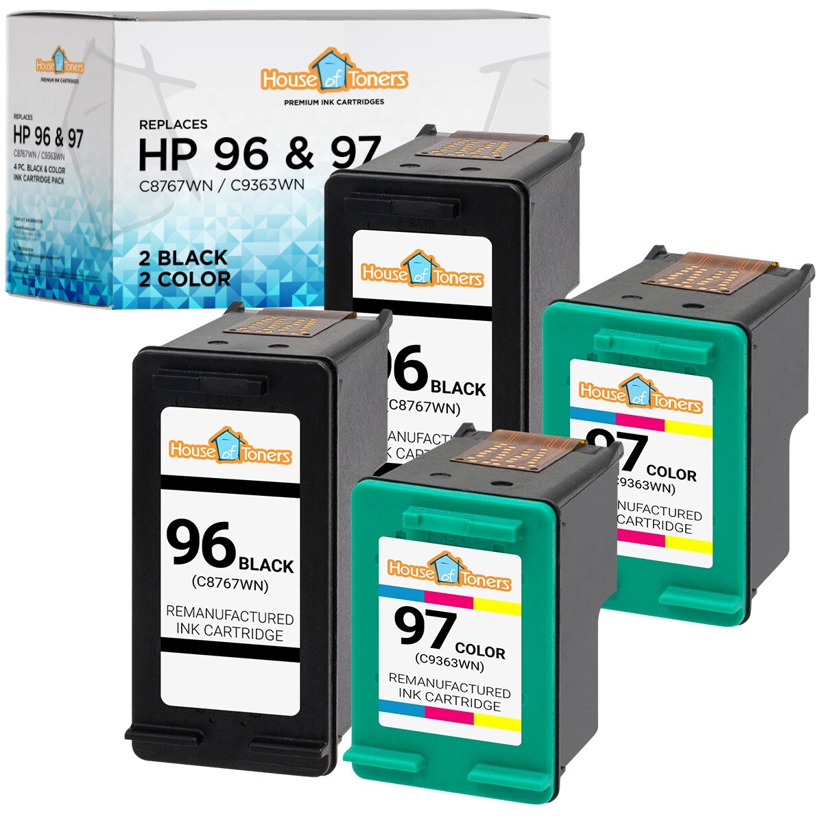 4PK for HP 96 C8767WN HP 97 Ink For Deskjet 6520xi 6540 6540dt 6540xi