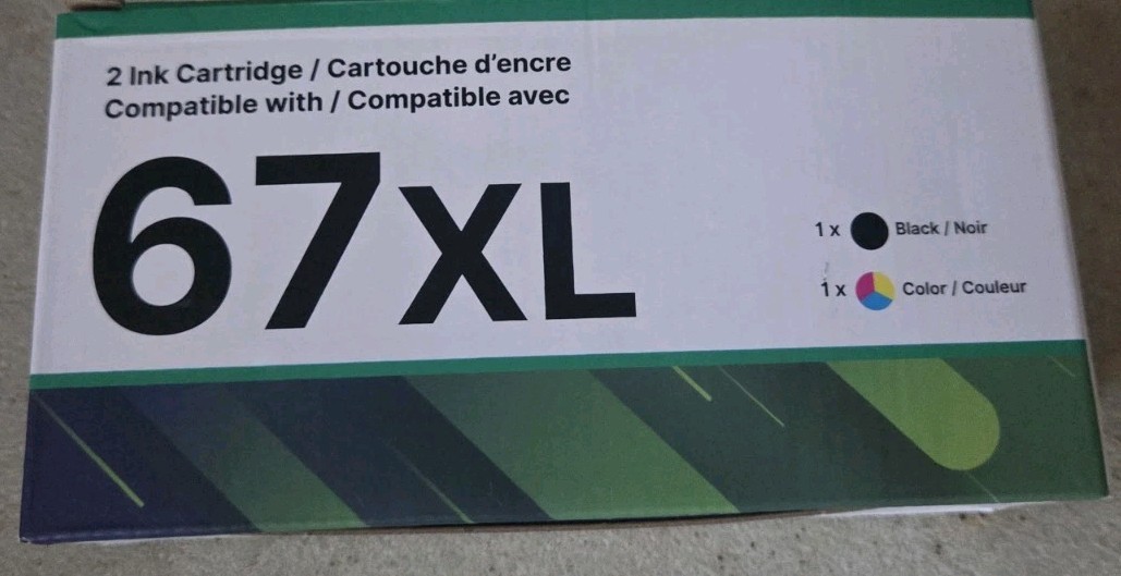 TECKKIN 67XL Black & Tricolor Ink Cartridges for HP DeskJet Envy Pro