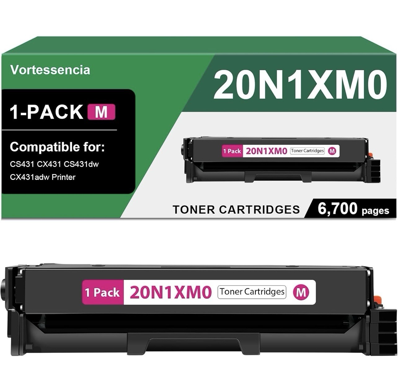 20N1XM0 Magenta High Yield Toner Cartridge for CS431 CX431