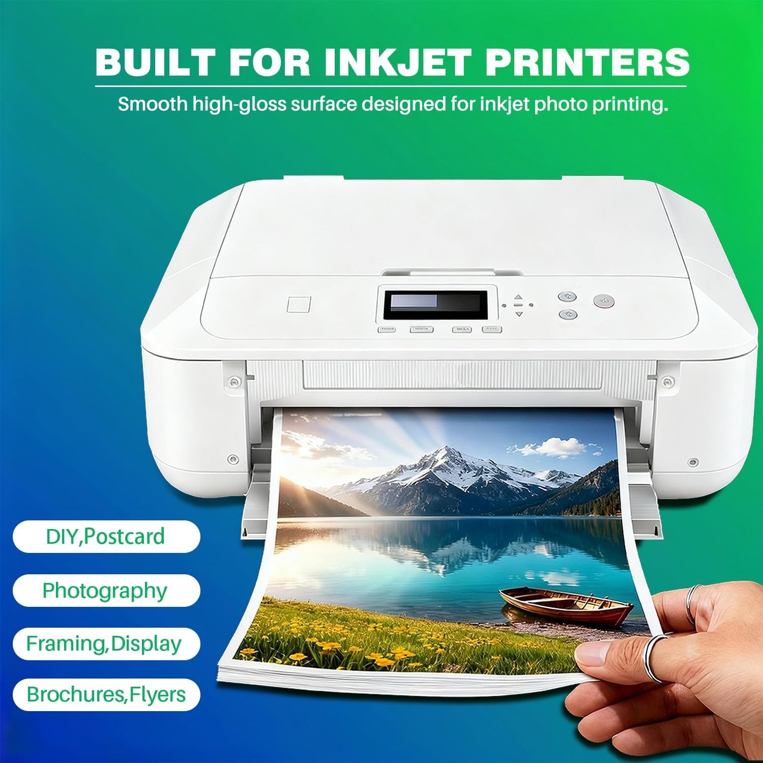 200 Sheets 4×6 In Glossy Single Sided Heavyweight Photo Paper 260gsm